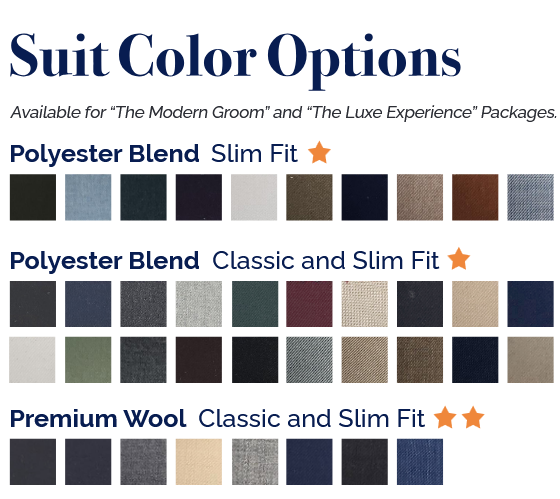 Suit Color Options at Michael's Menswear in Rapid City SD